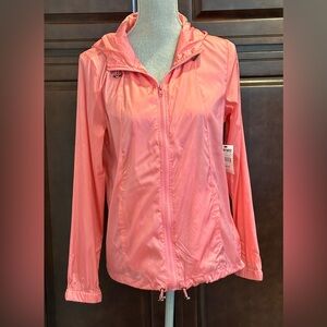 New NWT Zine Zumiez lightweight pink Wind Breaker Jacket Coat Hoodie size small